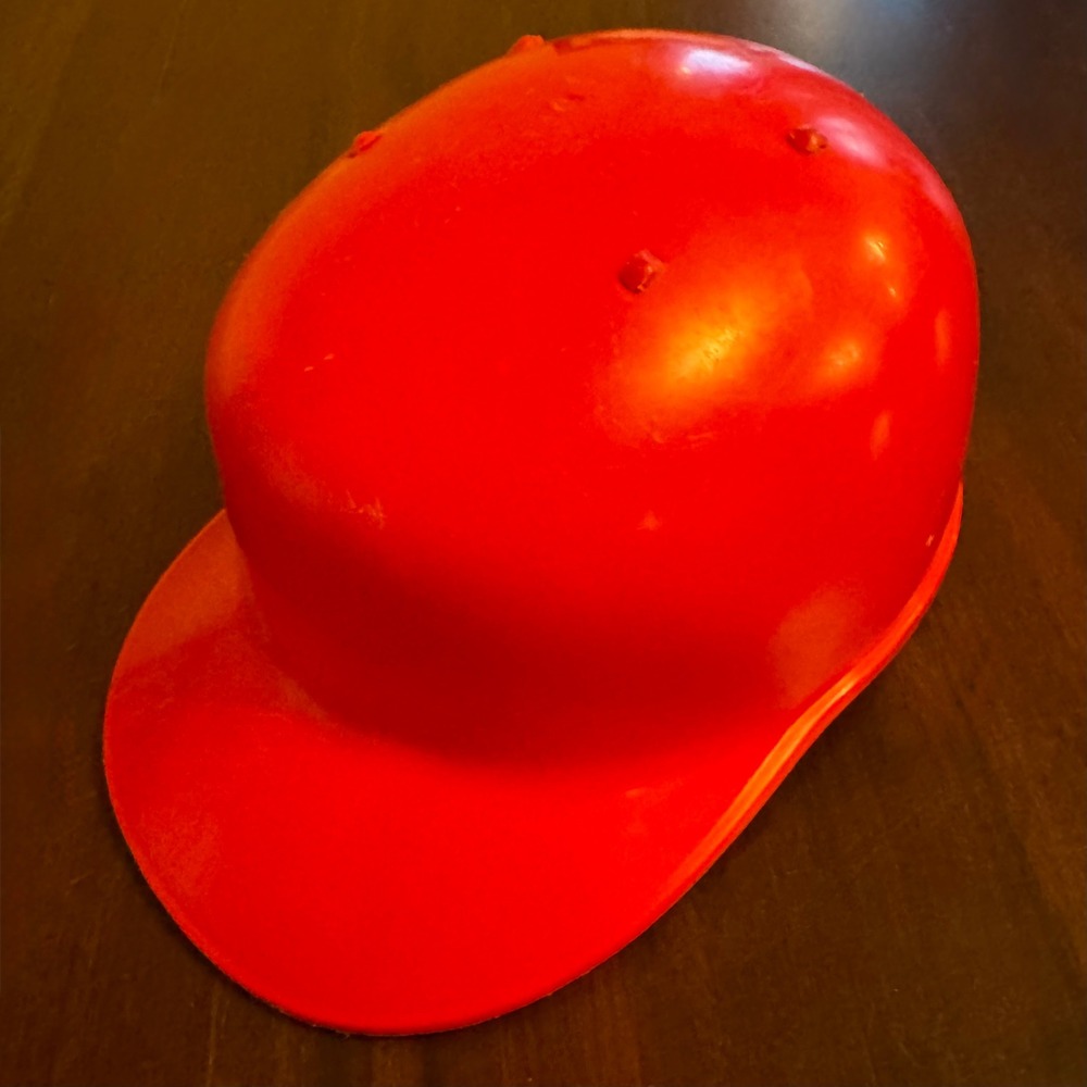 Vintage 1990 Fisher-Price Red Toy Adjustable Baseball Helmet Made in USA Kids